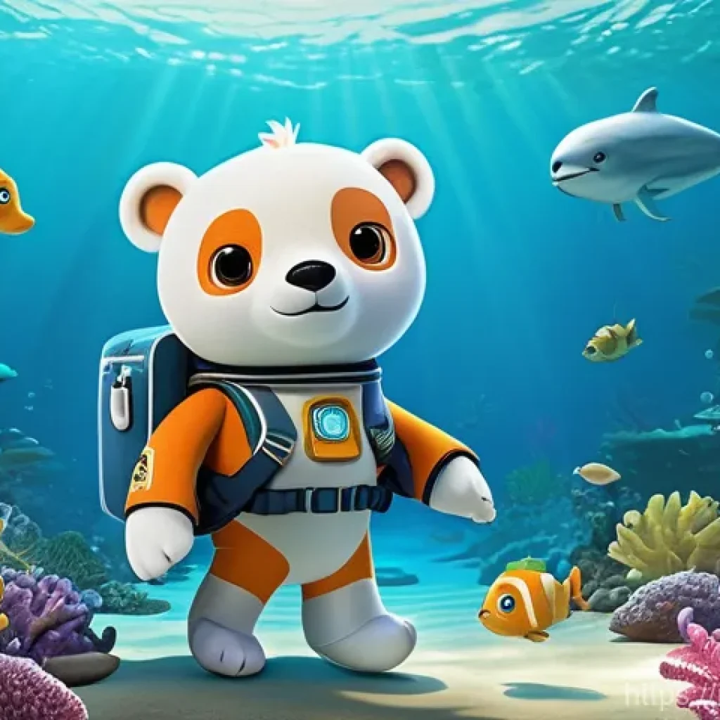 옥토넛 캐릭터성향 심층 분석 - **Prompt 1: Captain Barnacles' Brave Rescue**
    "An underwater scene depicting Captain Barnacles, ...