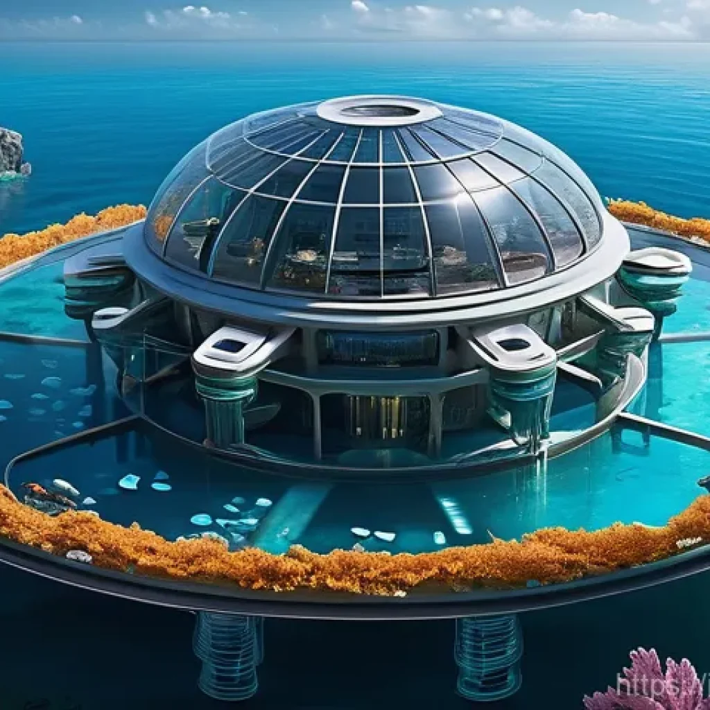 옥토넛 기지 건축 설계 비하인드 - **Prompt 1: The Octopod Base in Harmony with the Ocean**
    "An aerial wide shot of the futuristic ...