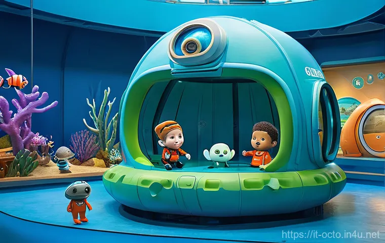 옥토넛 관련 공식 팬 이벤트 - **Prompt 1: Immersive Octonauts Underwater Mission**
    "A group of diverse children, aged 5-10, ar...
