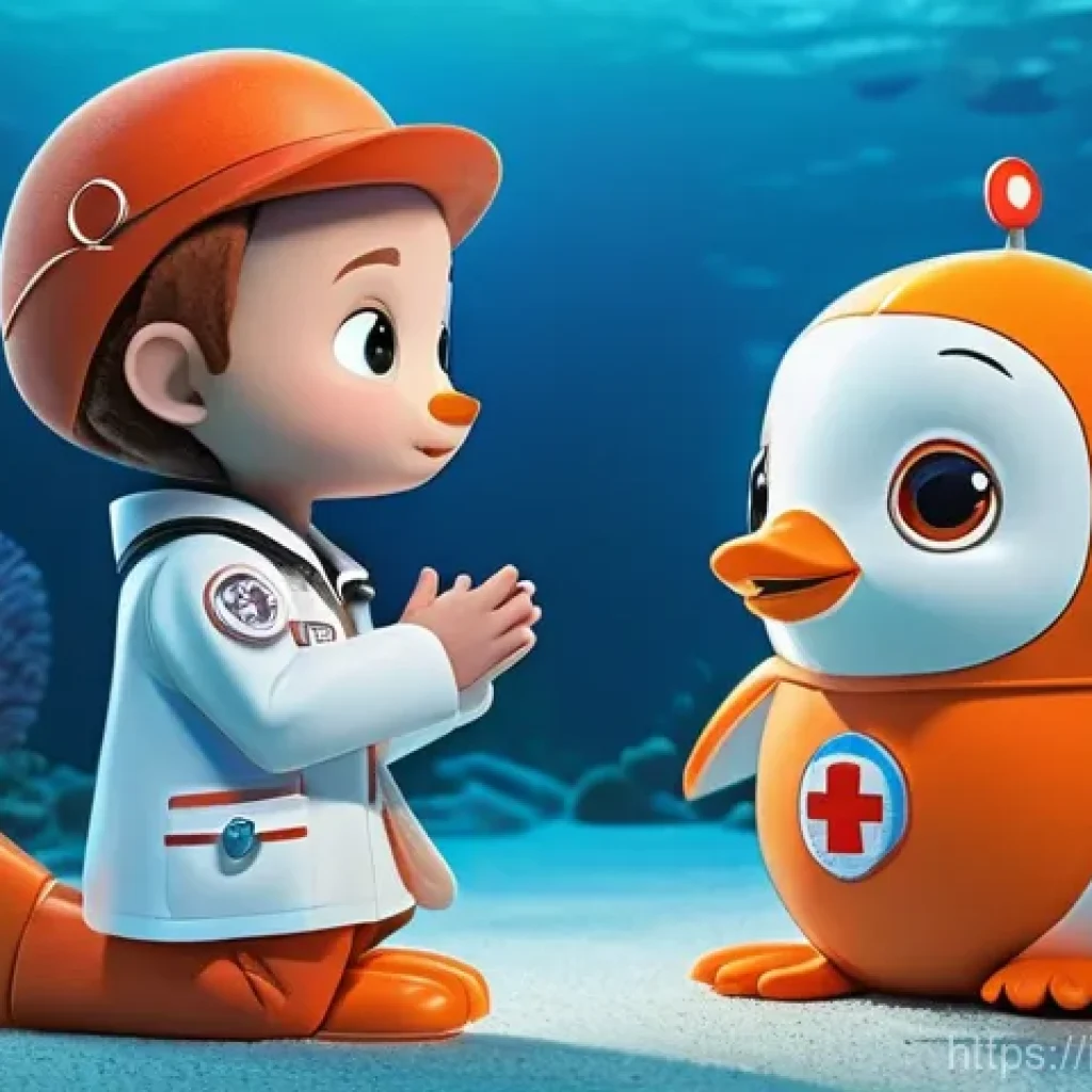 옥토넛 캐릭터 페이소의 약점 - **Prompt: Compassionate Care in the Octopod Clinic**
    A highly detailed, 3D animated scene depict...