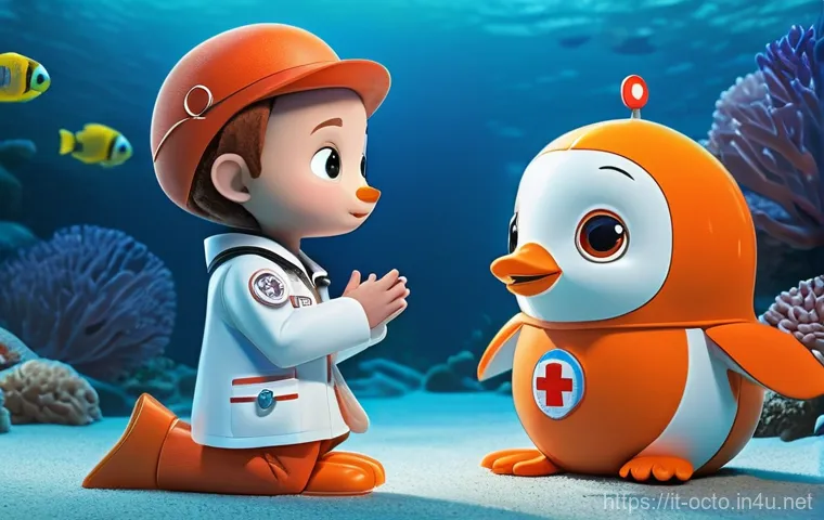옥토넛 캐릭터 페이소의 약점 - **Prompt: Compassionate Care in the Octopod Clinic**
    A highly detailed, 3D animated scene depict...