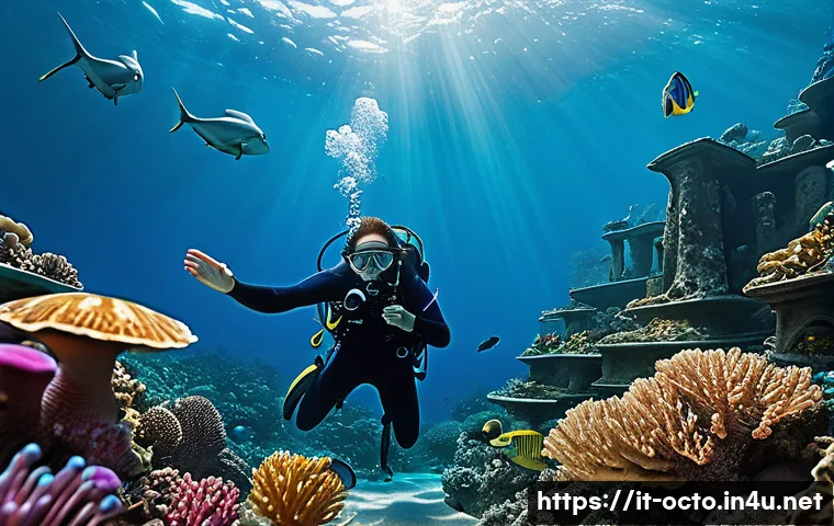 옥토넛 대사의 감동적인 순간 - **Prompt 1: Underwater Team Exploration**
    "A team of diverse, adventurous individuals, dressed i...