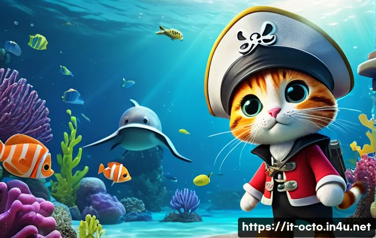 옥토넛 퀘이지의 행동 강령 - A brave animated pirate cat character inspired by Kwazii from Octonauts, wearing a colorful pirate h...
