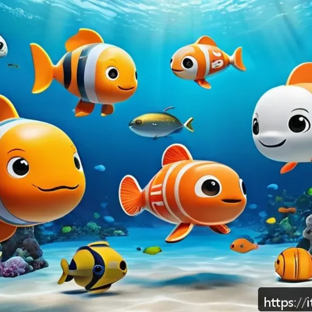 옥토넛 인기 장난감의 특징 - A vibrant underwater scene featuring the Octonauts team of colorful, round-shaped characters and the...