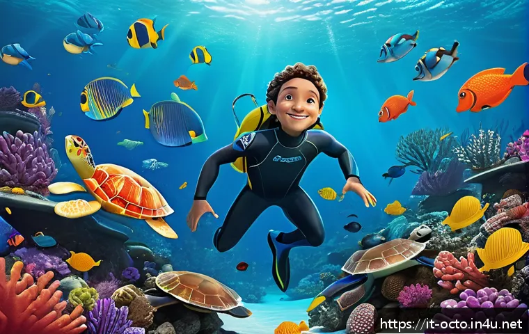 옥토넛 캐릭터 중 가장 인기 있는 인물 - A friendly underwater hero character designed for children’s animation, featuring vibrant colors and...
