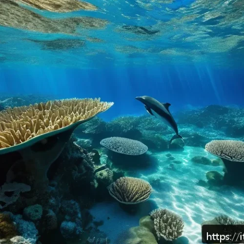 옥토넛과 함께 배우는 해양 생태계 - A vibrant underwater scene depicting a diverse Mediterranean marine ecosystem with common dolphins p...